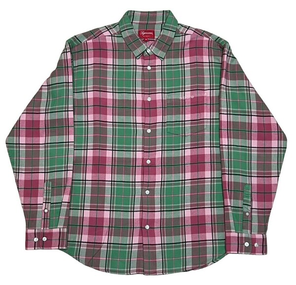 【新品】Supreme シュプリーム【Plaid Flannel Shirt Pink】2022年秋冬 22AW プレイド フランネル シャツ Mサイズ
