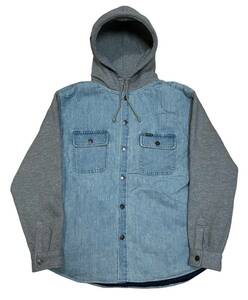 【新品】Supreme シュプリーム【Fleece Hooded Denim Shirt】2022年秋冬 22AW フリースフーデッド デニムシャツ Mサイズ 裏地キルティング