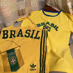 ブラジル　Tシャツ&タンクトップ&旗ブラック♪ まとめてセット♪ 