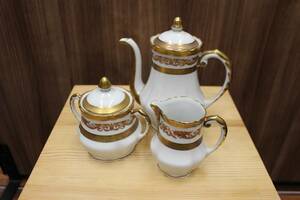 ★【中古】Leclair LIMOGES ルクレール リモージュ コーヒーポット シュガーポット ミルクポット セット【Y312131】★