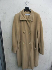 ☆ MaxMara マックスマーラ カシミヤ混 バージンウール コート 38 ベージュ系 イタリア製 レディース S3121601