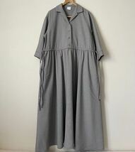 ☆美品☆ トゥエルブクローゼット 【12closet×石上美津江さんコラボ】洗える！オープンカラー千鳥格子ワンピース ロング_画像3