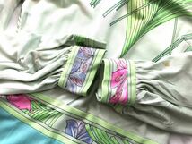 LEONARD レオナール Jersey mikado シルクワンピース グリーン系 花柄ワンピース フランス製 VINTAGE ヴィンテージ_画像7