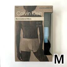 Calvin Klein ボクサーパンツ Reconsidered Micro Mサイズ 3枚セット グレー ライトブルー ブラック 送料無料 最短発送 カルバンクライン_画像1