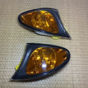 * used good goods BMW original E46 3 series front corner lamp corner lens left right set *