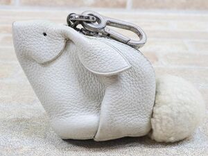 1円〜!! LOEWE/ロエベ バニー ジップ付 バッグチャーム/ラビット コインケース/小銭入れ 【4893y1】