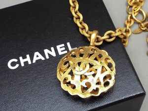 1円〜!! CHANEL/シャネル ゴールドカラー ココマーク/ゴージャス チェーン 大ぶり ロングネックレス 刻印25 【5500y1】