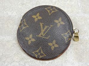 1円〜!! LOUIS VUITTON/ルイ・ヴィトン モノグラム ポルト モネ・ロン 丸型 コインケース M61926 【5631y1】