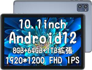 AAUW M30タブレット10.1インチ Wi-Fiモデル1920*1200FHD Android12 大容量バッテリー6000mAh Bluetooth 5.0 Type-C充電 顔認識 GPS グレー