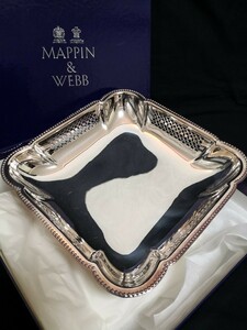 Mappin&Webb Silver Square マッピン アンド ウェッブ アンティーク シルバープレート ディッシュ 角皿 ※8番目写真要確認