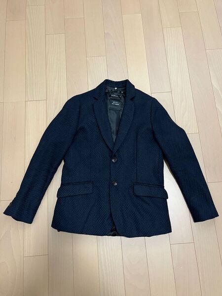 【中古】テットオム TETE HOMME テーラード ジャケット 中綿インナーベスト付 46 ネイビー
