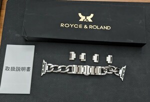 0512u0617　Royce&Roland アップルウォッチ チェーンベルト (シルバー/ステンレス) コマ調整器不要 38/40/41mm