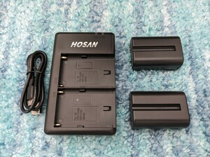 0512u0824　HOSAN 純正互換 バッテリー 2個 USB充電器 NP-FM500 同梱不可