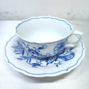 ■未使用美品■ MEISSEN マイセン　ブルーオニオン カップ＆ソーサー Blue Onion Zwiebelmuster ドイツ 名窯 玉ネギ模様　ザクロ模様