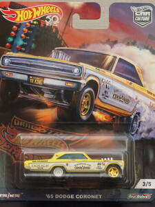 HOT WHeeL 65 DODGE CORONET GASSER 黄 MOON EYES ダッジ コロネット ミニカー ギャッサー ムーン アイズDRAG DEMONS ホットウィール　