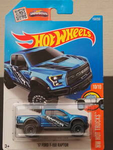 HOT WHeeLs 17 FORD F-150 RAPTOR 青 メタリック フォード ピックアップ ミニカー アメ車 トラック サンルーフ ハイリフト ホットウィール