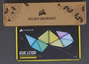 CORSAIRのマグネット式LEDパネル「iCUE LC100」スターターキット　※おまけGPU Anti-Sag Bracket(GPUステー)