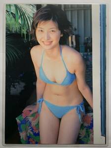 【厚手ラミネート加工】橋本マナミ(橋本愛実)　水着　A4変サイズ　雑誌切り抜き ５ページ サブラ２００１年１１月８日号【グラビア】-F13