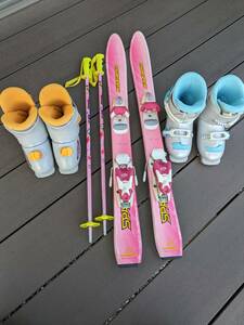 ◆子供用スキーセット　板90cm、ブーツ 17〜18cm、19〜20cm　ストック71cm