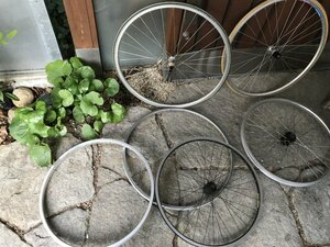 ★　【170サイズ着払　ジャンク品】　まとめて　自転車　サイクリング　ホイール　タイヤ　リム　スポーク　ARAYA　Rigida　KRA-RIM　MAVIC