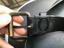 ★　エンポリオアルマーニ　ARMANI　レザーベルト　フルロゴ入り　イタリア製　サイズ５４　黒　ITALY　BELT　カービング_画像3