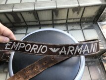 ★　エンポリオアルマーニ　ARMANI　ロゴ入り　レザーベルト　イタリア製　８５／３４　茶色　ITALY　BELT_画像8