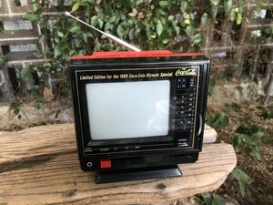 ★　【動作未確認　ジャンク扱い】　当時物　レア　COCA-COLA　コカコーラ　1988年　80年代　80'S　小型テレビ　オリンピック限定　OLYMPIC