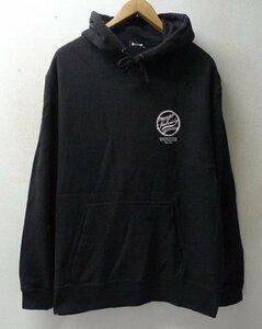 ◆Subciety サブサエティ XL ベースボール ロゴプリント プルオーバー スウェット パーカー 黒 サイズXL