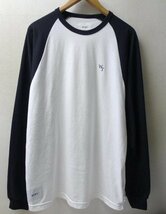 ◆WTAPS ダブルタップス 23SS XL 美 231ATDT-CSM19 IAN LS CTPL LEAGUE NAVY WHITE ロングスリーブ Tシャツ ロンT 黒白_画像1