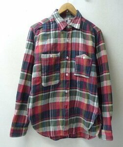 ◆ENGINEERED GARMENTS エンジニアードガーメンツ 山ポケ 暖色 チェック ワーク ネルシャツ 赤系 マルチ サイズS