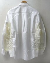 ◆sacai サカイ 20ss 20-02357M Nylon Twill Cotton Shirt ナイロン 切替　MA-1 ドッキング シャツ 白 サイズ3 美_画像4