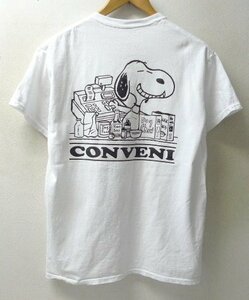 ◆THE CONVENI fragment × PEANUTS ロゴプリント Tシャツ 白 サイズM ピーナッツ