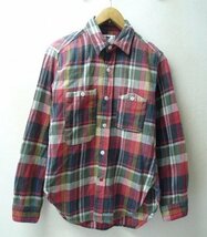 ◆◆ENGINEERED GARMENTS エンジニアードガーメンツ 山ポケ 暖色 チェック ワーク ネルシャツ 赤系 マルチ サイズXS_画像1