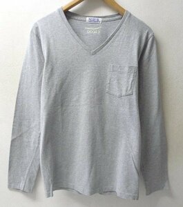 ◆◆velva sheen ベルバシーン Vネック カットソー ロンT Tシャツ ライトグレー サイズS　アーバンリサーチ別注