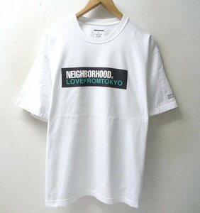 ◆NEIGHBORHOOD ネイバーフッド 美品 23ss SPOT NH SAHIBUYA TEE BOXロゴプリント Tシャツ 白 サイズL