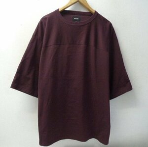 ◆BEAMS ビームス 23ss 美品 フットボール シャツ オーバーサイズ Tシャツ 赤ワイン系 サイズL