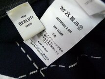 ◆国内正規 BERLUTI ベルルッティ アーガイルデザイン ニット ポロシャツ ネイビーグレーブラック サイズS_画像3
