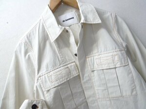 ◆国内正規 JIL SANDER ジルサンダー カラーステッチ フラップポケット付き シャツ オフホワイト系 サイズ39 美品