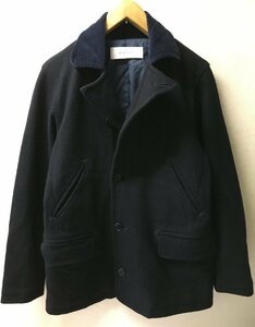 ◆CURLY カーリー 襟コーデュロイ メルトン ハーフ　コート　黒系 サイズ2 日本製　ジャケット