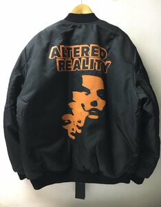 ◆RAF SIMONS ラフシモンズ 希少新品タグ付 22aw ALTERED REALITY BONBER BOMBER ボンバー　ジャケット MA-1 中綿 ジャケット 黒 サイズ38