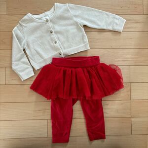 baby GAP 70cm カーディガン チュールレギンス　ベビーギャップ　 女の子　クリスマス　バレンタイン