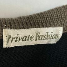 Private Fashion ニットカーディガン ニット カーディガン リボン コサージュ付 ウールニット ウール 日本製 Mサイズ　パール_画像5