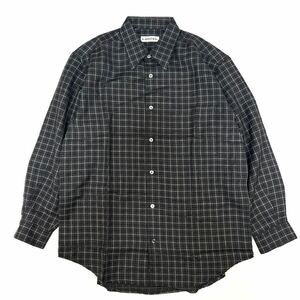LANCEL ランセル ウール100% 長袖シャツ 総柄シャツ チェックシャツ ウール 総柄 チェック柄 日本製 メンズ 