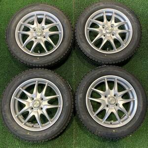 AE235-312 ヨコハマ★新品★冬タイヤ 155/65R14 社外ホイール 14×4.5J +45 PCD100-4穴 4本セット 軽自動車等 1円スタート