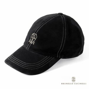 *[BRUNELLO CUCINELLI( Brunello Cucinelli )/ autumn winter / suede leather with logo Baseball cap ][brc2380041-M]
