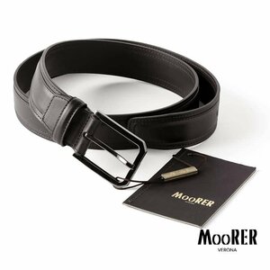 ◆【MOORER(ムーレー)/ダブルステッチカーフレザーベルト(ESTE-NC)】[mor2370501-90]