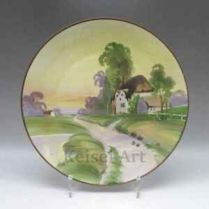  Old Noritake .. scenery writing ornament plate 1911 year about -1921 year about U4248