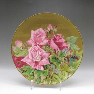  modern Noritake I.Takeshi autographed rose writing ornament plate 1976 year about on and after U0860