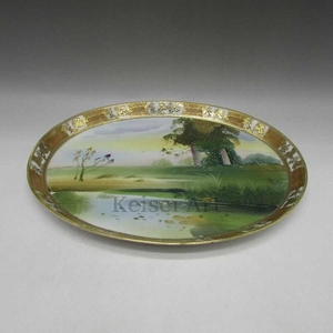  Old Noritake gold . Jules lake . scenery writing tray 1891 year about -1915 year about U2317