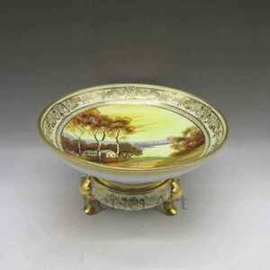  Old Noritake .. small shop scenery writing punch bowl 1911 year about -1921 year about U4662